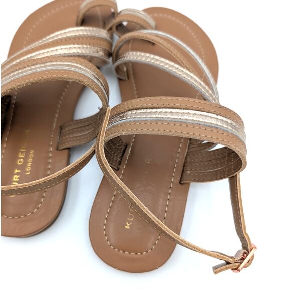 Kurt Geiger London Mini Delilah Strappy Sandal Women's Brown/Gold Size 5M EU37 - Picture 10 of 12